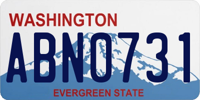 WA license plate ABN0731