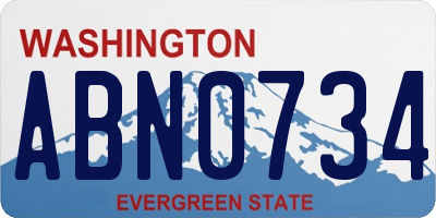 WA license plate ABN0734