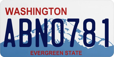 WA license plate ABN0781