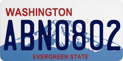 WA license plate ABN0802