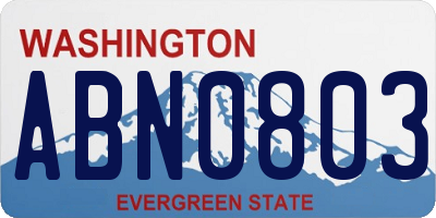 WA license plate ABN0803