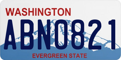 WA license plate ABN0821