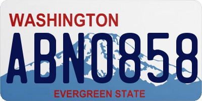 WA license plate ABN0858