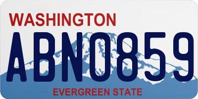 WA license plate ABN0859