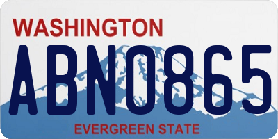 WA license plate ABN0865