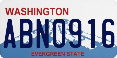 WA license plate ABN0916