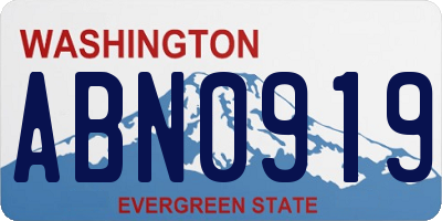 WA license plate ABN0919