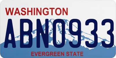 WA license plate ABN0933