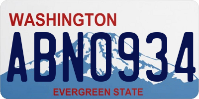 WA license plate ABN0934