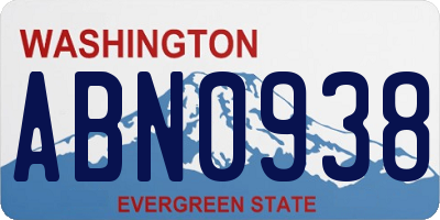WA license plate ABN0938