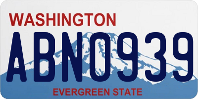 WA license plate ABN0939