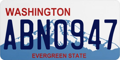 WA license plate ABN0947