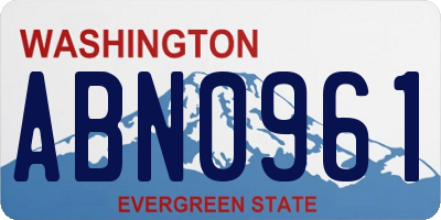 WA license plate ABN0961
