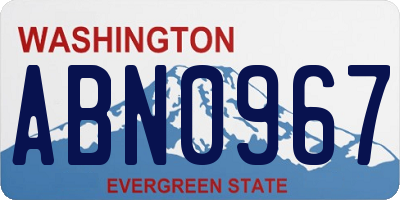 WA license plate ABN0967