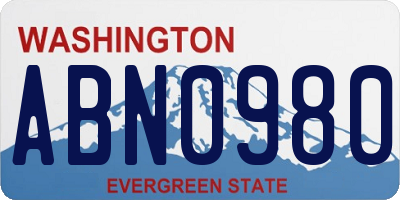 WA license plate ABN0980
