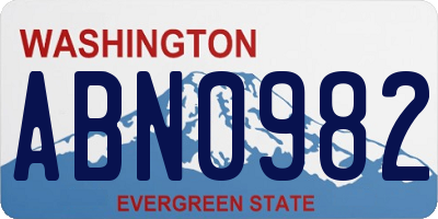 WA license plate ABN0982