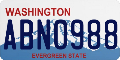 WA license plate ABN0988