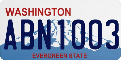 WA license plate ABN1003