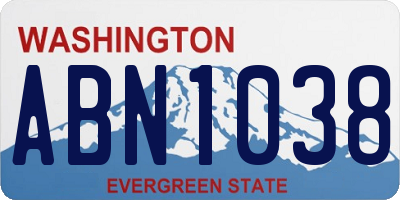 WA license plate ABN1038