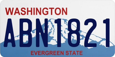 WA license plate ABN1821