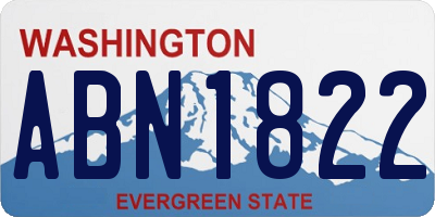 WA license plate ABN1822
