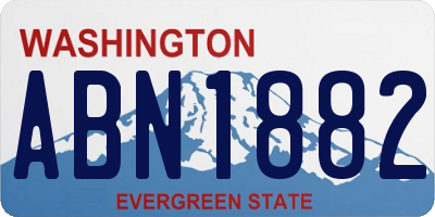 WA license plate ABN1882