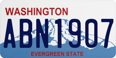 WA license plate ABN1907