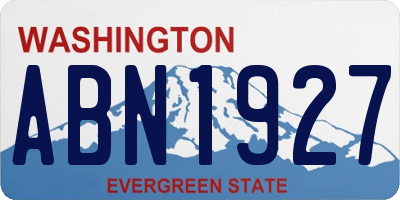 WA license plate ABN1927