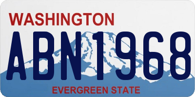 WA license plate ABN1968
