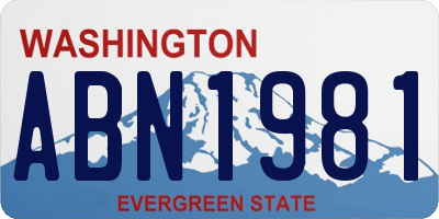 WA license plate ABN1981