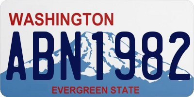 WA license plate ABN1982