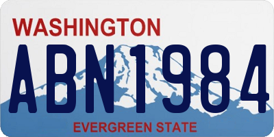 WA license plate ABN1984