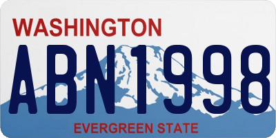 WA license plate ABN1998