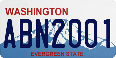 WA license plate ABN2001