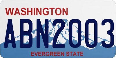 WA license plate ABN2003