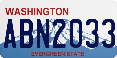 WA license plate ABN2033