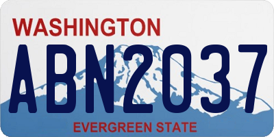 WA license plate ABN2037