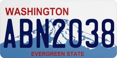 WA license plate ABN2038