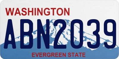 WA license plate ABN2039