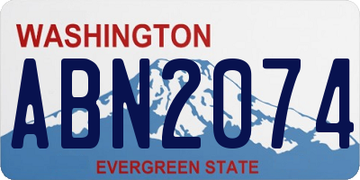 WA license plate ABN2074