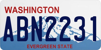 WA license plate ABN2231