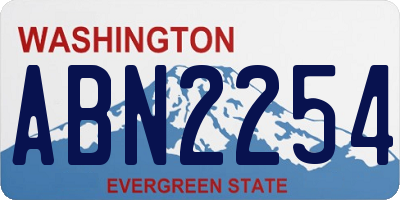 WA license plate ABN2254