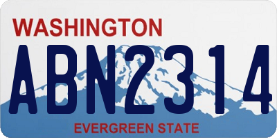 WA license plate ABN2314