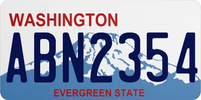 WA license plate ABN2354