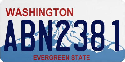 WA license plate ABN2381