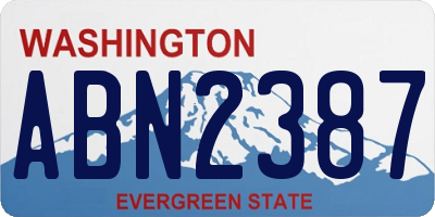 WA license plate ABN2387