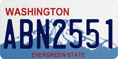 WA license plate ABN2551