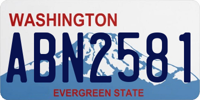 WA license plate ABN2581