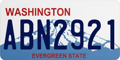 WA license plate ABN2921