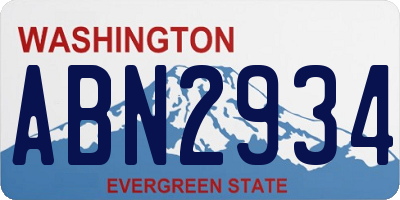 WA license plate ABN2934